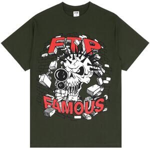 FTP + FAMOUS SKULL TEE (HUNTER GREEN) size XL
